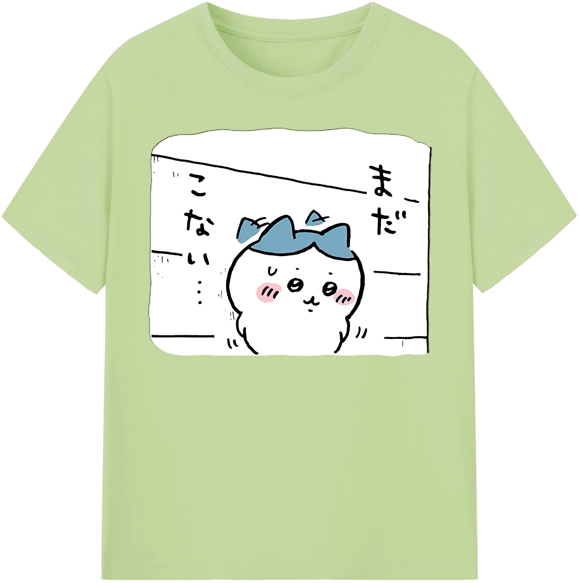 （画像用） ちいかわ ハチワレ Chii-kawa hachiware 綿100％半袖Tシャツ（フロントプリント）